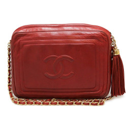 Sac Caméra rouge CHANEL vintage