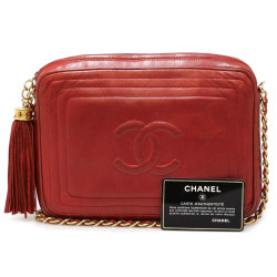 Sac Caméra rouge CHANEL vintage