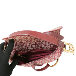 DIOR Saddle bag in burgundy Monogram