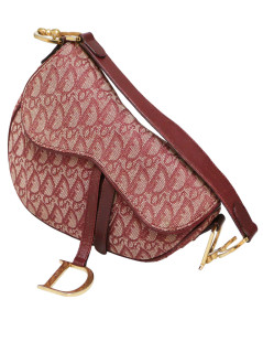 DIOR Saddle bag in burgundy Monogram