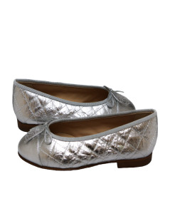 Ballerines CHANEL T36C cuir argent