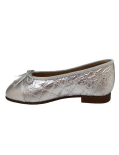 Ballerines CHANEL T36C cuir argent