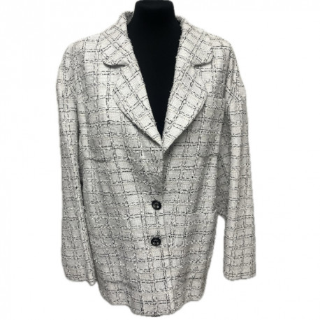 Veste T 40 CHANEL Oversize blanche fil argent