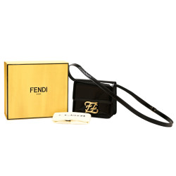 Mini sac du soir FENDI verni noir