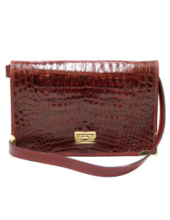 Sac pochette crocodile bordeaux