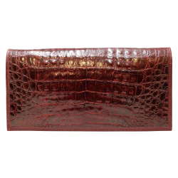 Sac pochette crocodile bordeaux