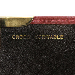 Sac pochette crocodile bordeaux