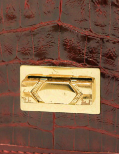 Sac pochette crocodile bordeaux