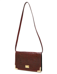 Sac pochette crocodile bordeaux