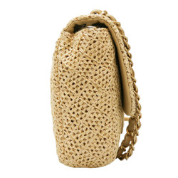 Sac CHANEL paille Timeless beige