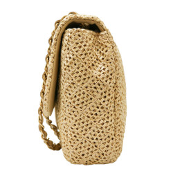 Sac CHANEL paille Timeless beige