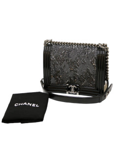 Sac Boy CHANEL sequins noirs