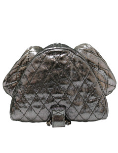 CHANEL silver mini backpack