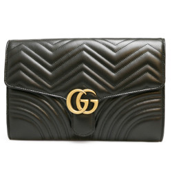 Pochette GUCCI Marmont cuir noir GM