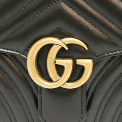 Pochette GUCCI Marmont cuir noir GM