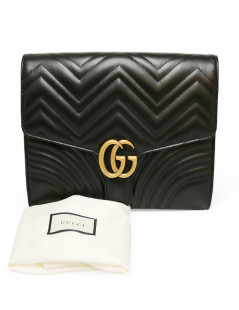 Pochette GUCCI Marmont cuir noir GM