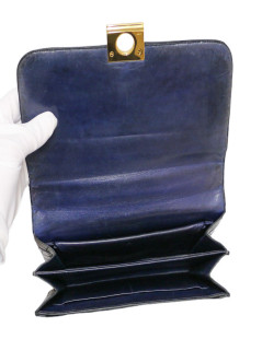 HERMES Croisade bag in midnight blue crocodile