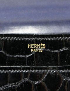 HERMES Croisade bag in midnight blue crocodile