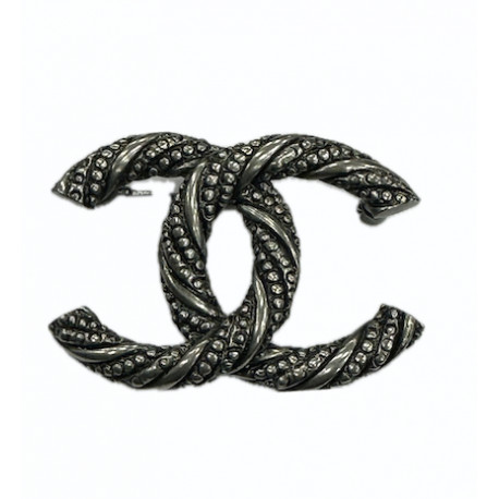 Broche CC argent CHANEL