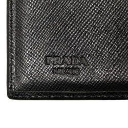 Porte cartes PRADA cuir noir