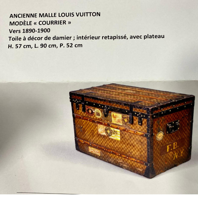 Malle courrier LOUIS VUITTON  damier 1890-1900