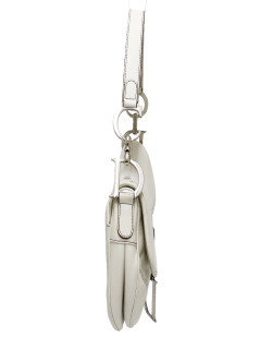 Saddle CHRISTIAN DIOR White grained leather