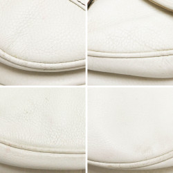 Saddle CHRISTIAN DIOR cuir grainé blanc