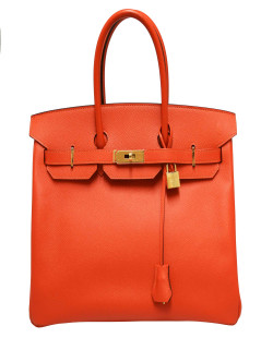 Birkin horseshoe HERMÈS orange et taupe