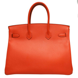 Birkin horseshoe HERMÈS orange et taupe