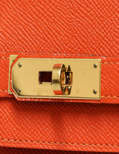 Birkin horseshoe HERMÈS orange et taupe