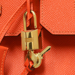 Birkin horseshoe HERMÈS orange et taupe