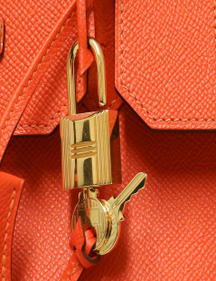 Birkin horseshoe HERMÈS orange et taupe