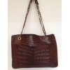 sac CHANEL, crocodile marron vintage