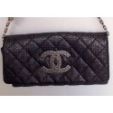 Iridescent grey CHANEL pouch