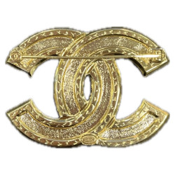 Broche CHANEL dorée matelassé