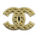 Broche CHANEL dorée matelassé