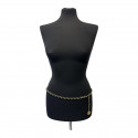 Ceinture fine CHANEL chaine et cuir vintage