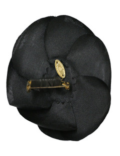 CHANEL vintage black camellia brooch