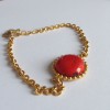 Bracelet cabochon rond rouge MARGUERITE DE VALOIS