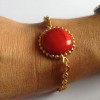 Bracelet cabochon rond rouge MARGUERITE DE VALOIS