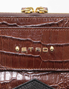 ETRO bag in two-tone crocodile-effect leather