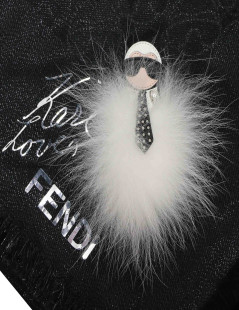 FENDI "Karl Loves" black shawl