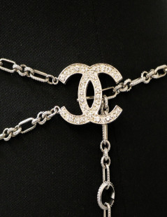 Chanel silver finish belt