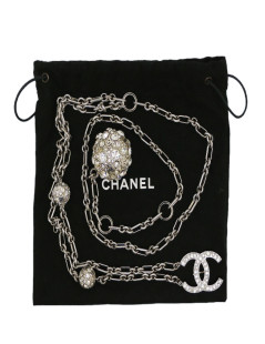 Chanel silver finish belt