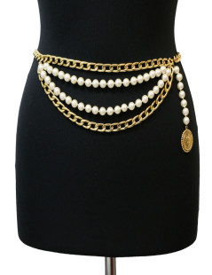 CHANEL perlescent pearls belt