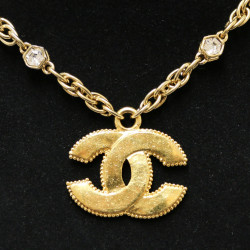 CHANEL vintage gold necklace with CC pendant