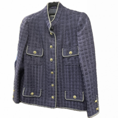 Veste CHANEL Vintage twed bleu