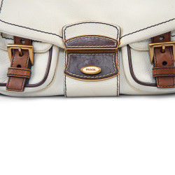 Sac PRADA bicolore beige marron