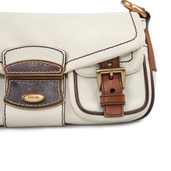 Sac PRADA bicolore beige marron