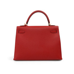 Kelly II sellier HERMES 32 Epsom rouge casaque